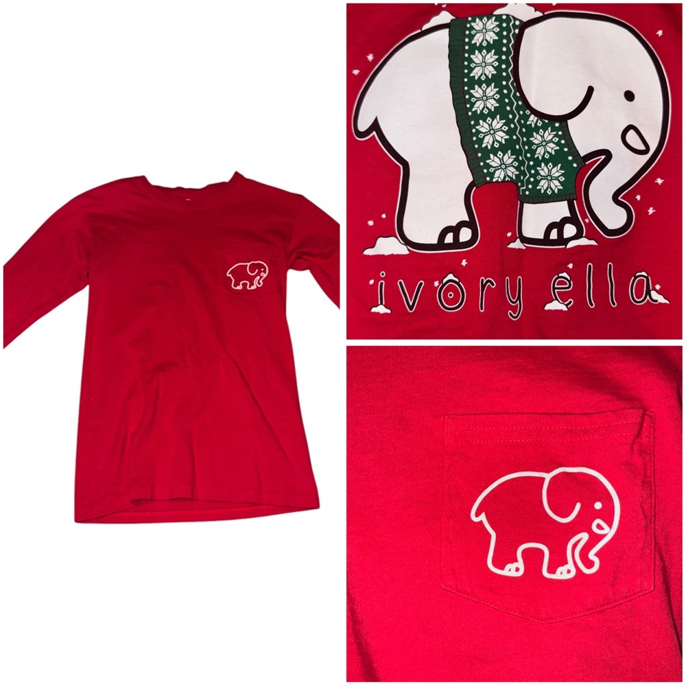 Ivory Ella Red Long Sleeve Shirt